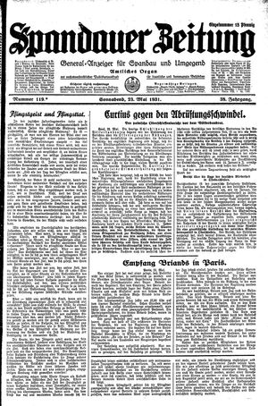 Spandauer Zeitung vom 23.05.1931