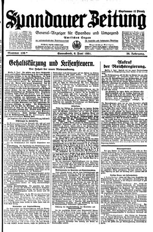 Spandauer Zeitung on Jun 6, 1931