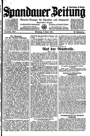 Spandauer Zeitung vom 09.06.1931