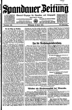 Spandauer Zeitung vom 10.06.1931