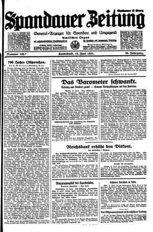 Spandauer Zeitung vom 13.06.1931