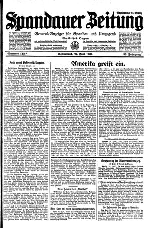 Spandauer Zeitung vom 20.06.1931