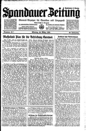 Spandauer Zeitung on Mar 20, 1933