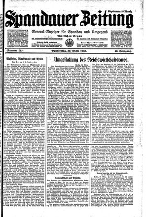 Spandauer Zeitung on Mar 30, 1933