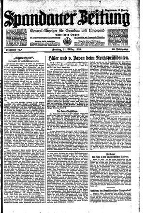 Spandauer Zeitung vom 31.03.1933