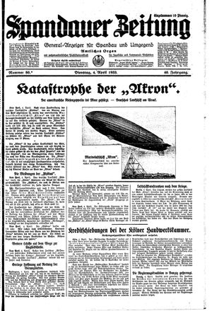 Spandauer Zeitung vom 04.04.1933