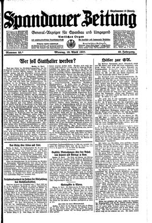 Spandauer Zeitung vom 10.04.1933