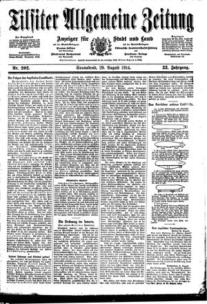 Tilsiter allgemeine Zeitung vom 29.08.1914