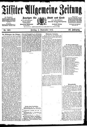 Tilsiter allgemeine Zeitung on Sep 4, 1914