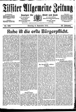 Tilsiter allgemeine Zeitung vom 06.09.1914