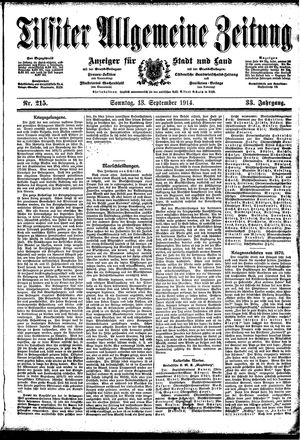 Tilsiter allgemeine Zeitung vom 13.09.1914