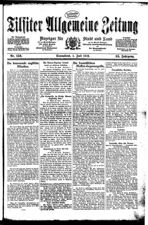 Tilsiter allgemeine Zeitung vom 01.07.1916