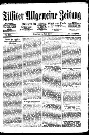 Tilsiter allgemeine Zeitung vom 04.07.1916