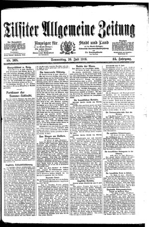 Tilsiter allgemeine Zeitung vom 20.07.1916