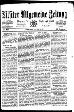Tilsiter allgemeine Zeitung vom 20.07.1916