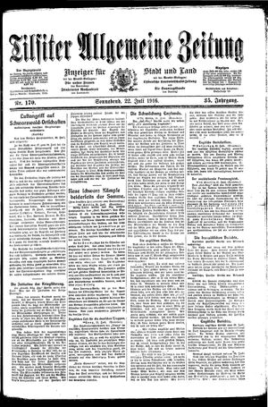 Tilsiter allgemeine Zeitung vom 22.07.1916