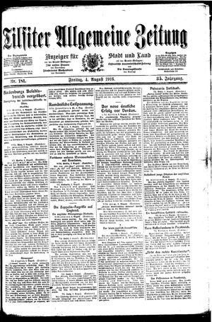 Tilsiter allgemeine Zeitung vom 04.08.1916