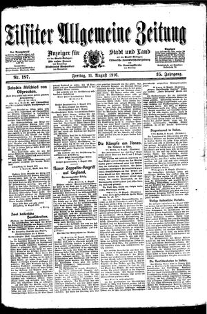 Tilsiter allgemeine Zeitung on Aug 11, 1916