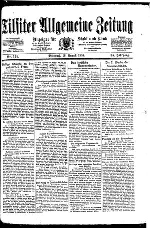 Tilsiter allgemeine Zeitung on Aug 16, 1916