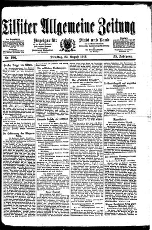 Tilsiter allgemeine Zeitung vom 22.08.1916