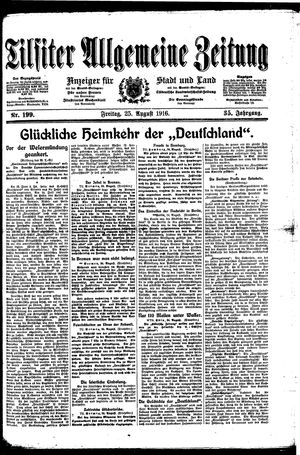 Tilsiter allgemeine Zeitung vom 25.08.1916