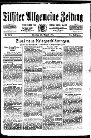 Tilsiter allgemeine Zeitung vom 29.08.1916