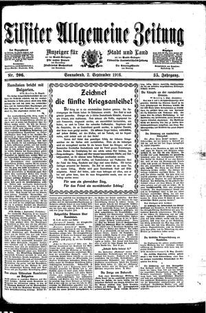 Tilsiter allgemeine Zeitung vom 02.09.1916