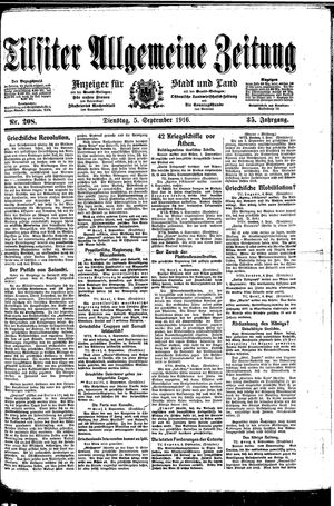 Tilsiter allgemeine Zeitung vom 05.09.1916