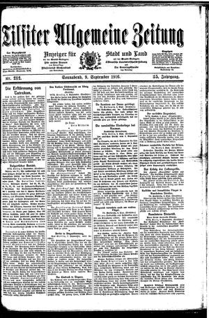 Tilsiter allgemeine Zeitung on Sep 9, 1916
