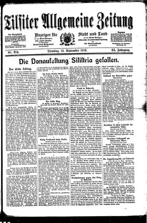 Tilsiter allgemeine Zeitung vom 12.09.1916