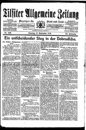 Tilsiter allgemeine Zeitung vom 17.09.1916