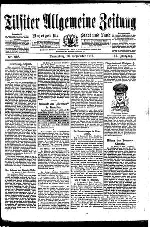 Tilsiter allgemeine Zeitung vom 28.09.1916