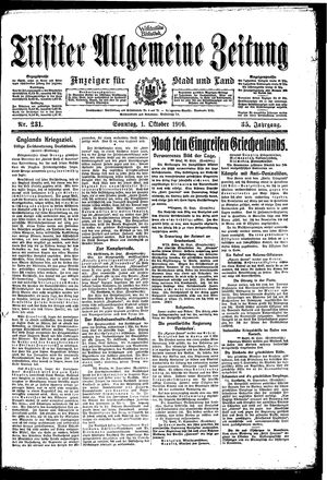 Tilsiter allgemeine Zeitung vom 01.10.1916