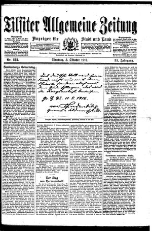 Tilsiter allgemeine Zeitung vom 03.10.1916