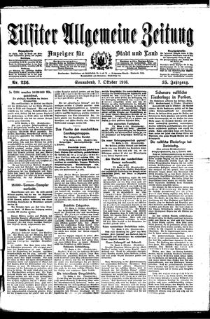 Tilsiter allgemeine Zeitung vom 07.10.1916
