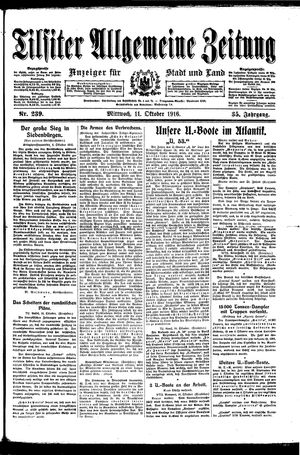 Tilsiter allgemeine Zeitung vom 11.10.1916