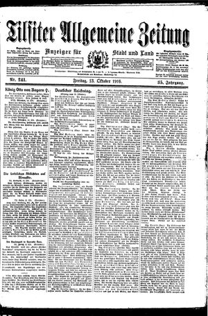 Tilsiter allgemeine Zeitung vom 13.10.1916
