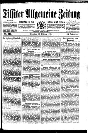 Tilsiter allgemeine Zeitung vom 15.10.1916