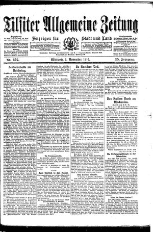 Tilsiter allgemeine Zeitung vom 01.11.1916