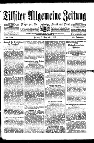 Tilsiter allgemeine Zeitung vom 03.11.1916