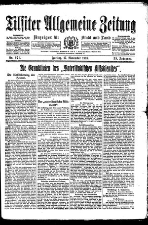 Tilsiter allgemeine Zeitung vom 17.11.1916