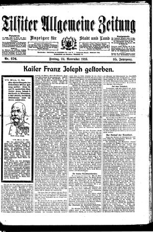 Tilsiter allgemeine Zeitung on Nov 24, 1916