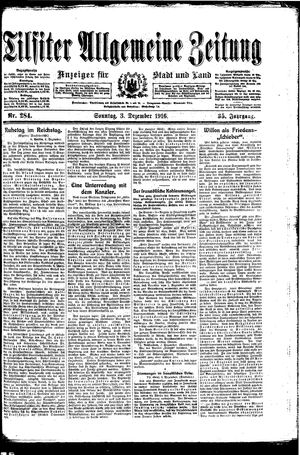 Tilsiter allgemeine Zeitung vom 03.12.1916