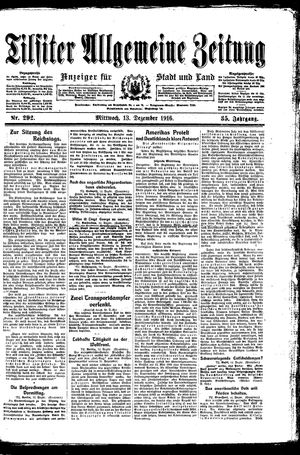Tilsiter allgemeine Zeitung vom 13.12.1916