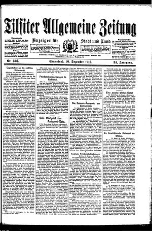 Tilsiter allgemeine Zeitung vom 30.12.1916