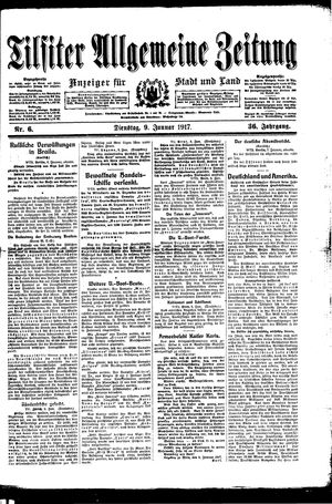Tilsiter allgemeine Zeitung vom 09.01.1917