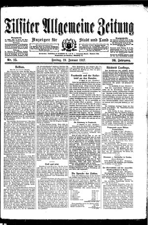 Tilsiter allgemeine Zeitung on Jan 19, 1917