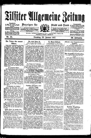 Tilsiter allgemeine Zeitung vom 23.01.1917