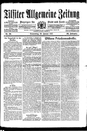 Tilsiter allgemeine Zeitung vom 25.01.1917
