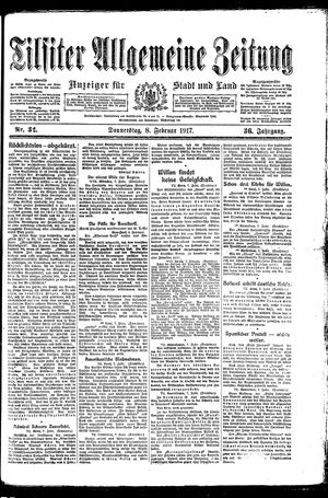 Tilsiter allgemeine Zeitung on Feb 8, 1917